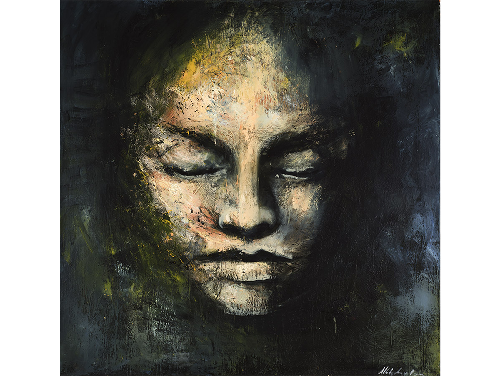 21.1 El rostro, 2015, óleo sobre tela 120 x 120 cm