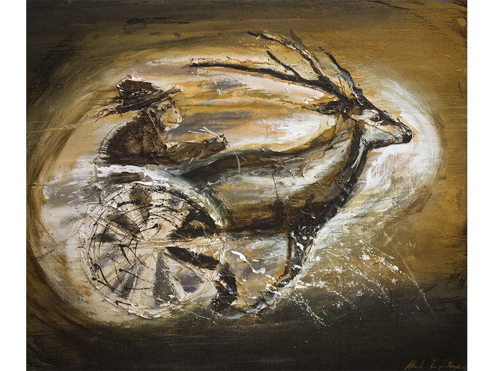 1 Jinete venado, 2015, óleo sobre tela, 120 x 140 cm