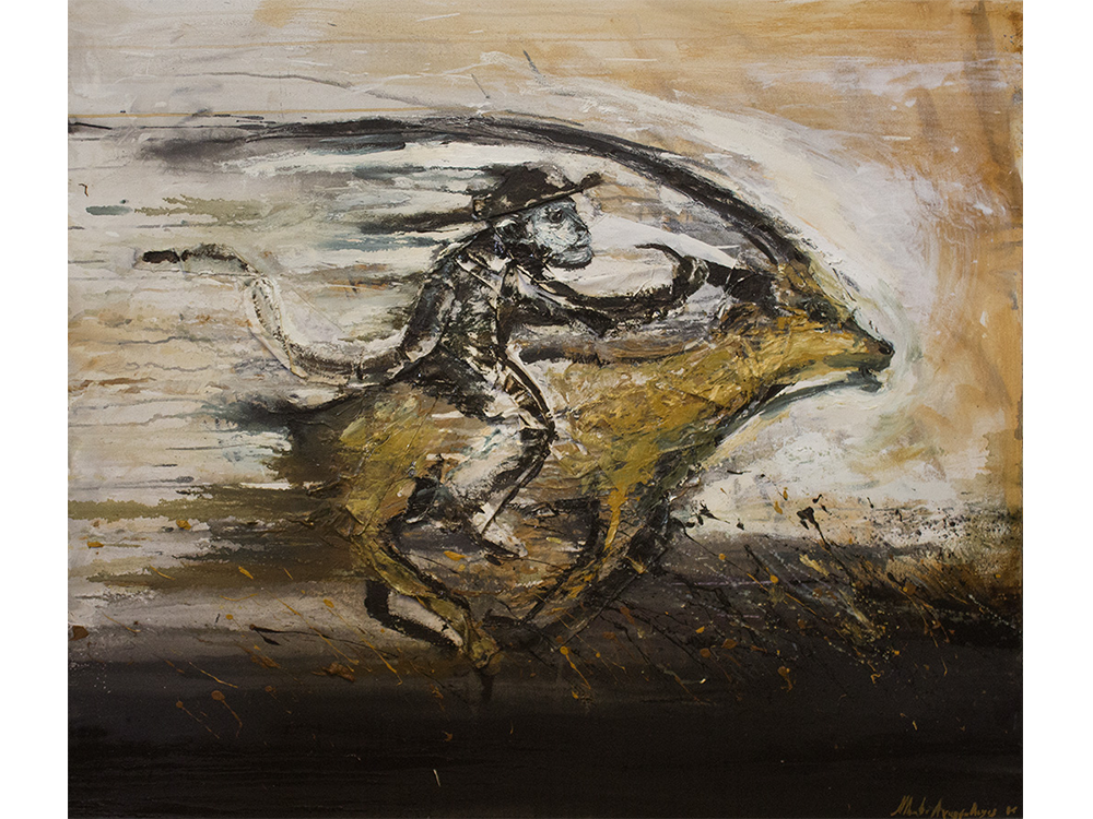 3 Jinete gacela, 2015, óleo sobre tela 120 x 140 cm