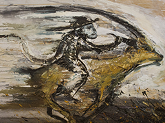 3 Jinete gacela, 2015, óleo sobre tela 120 x 140 cm