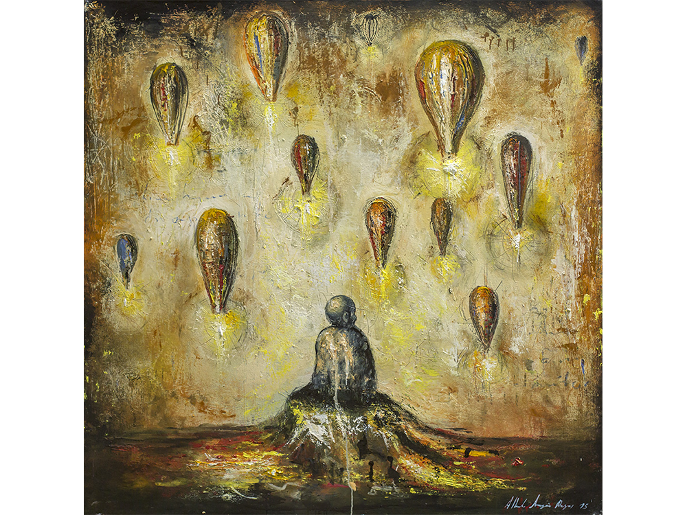 19 Soñador, 2015, óleo sobre tela, 120 x 120 cm