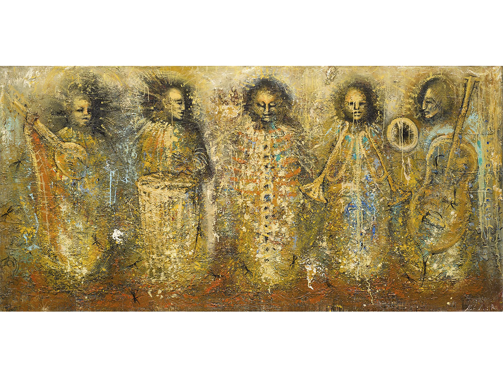 123 Armonía Onírica, óleo sobre tela, 130 x 255 cm