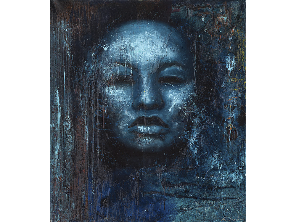 16 Lluvia azul, óleo sobre tela, 170 x 150 cm 