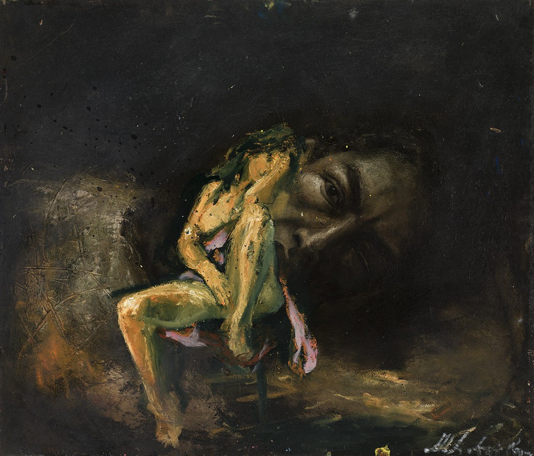 5 La bestia latente serie el pecado, 2003-2005, óleo sobre tela 59 x 59 cm